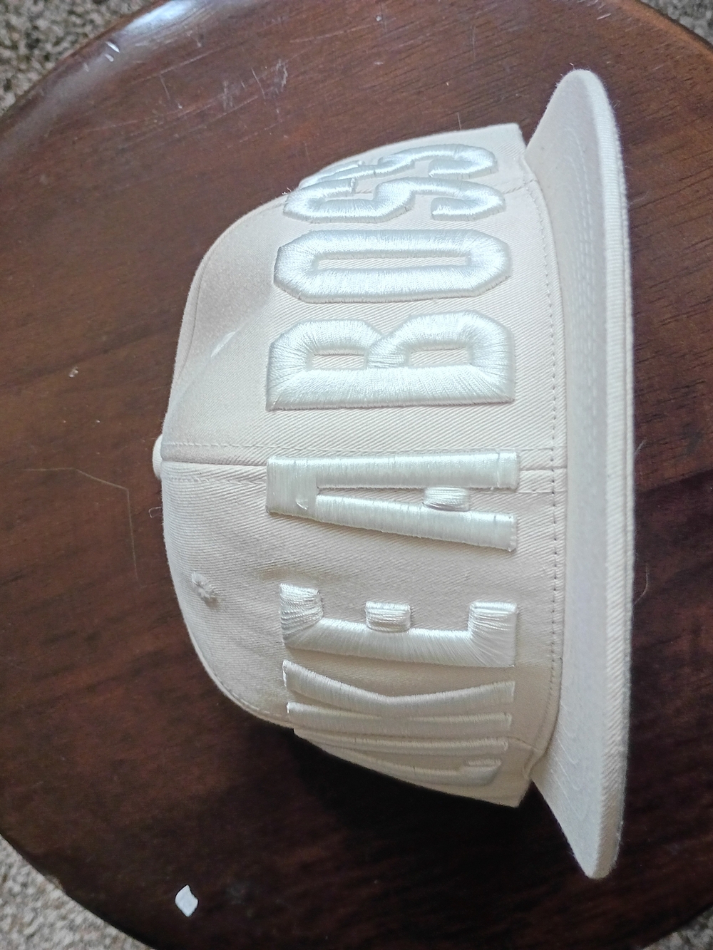 Embroidered White/Off-White "Like A Boss" Cap